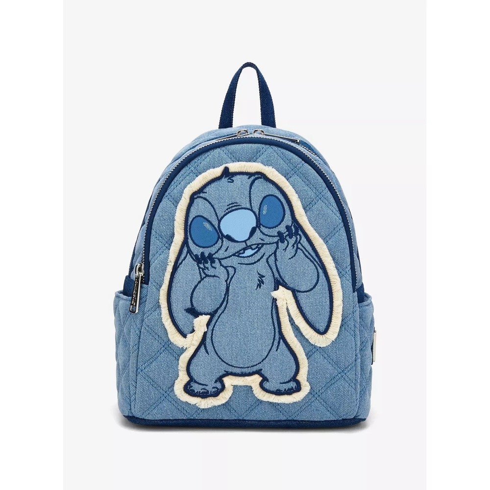 Loungefly Disney Lilo & Stitch Denim Patchwork BoxLunch Exclusive Backpack NWT